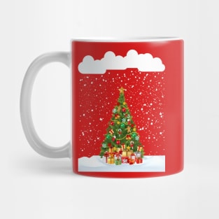 Christmas tree snowing outdoor Christmas tree in snowstorm snow lover Mug